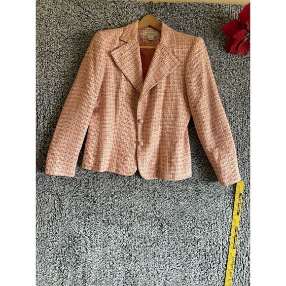 Worthington Women's Pink Tweed Blazer & Skirt Set Size 12 Long Sleeve Casual - Picture 3 of 8